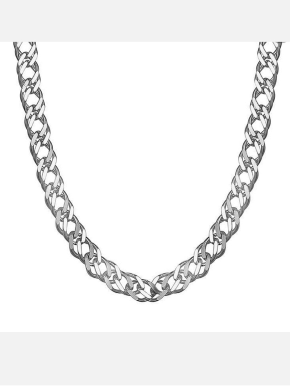 Italian sterling silver curb double link chain bracelet